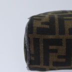 FENDI Zucca Canvas Pouch Brown Black Silverfm3759