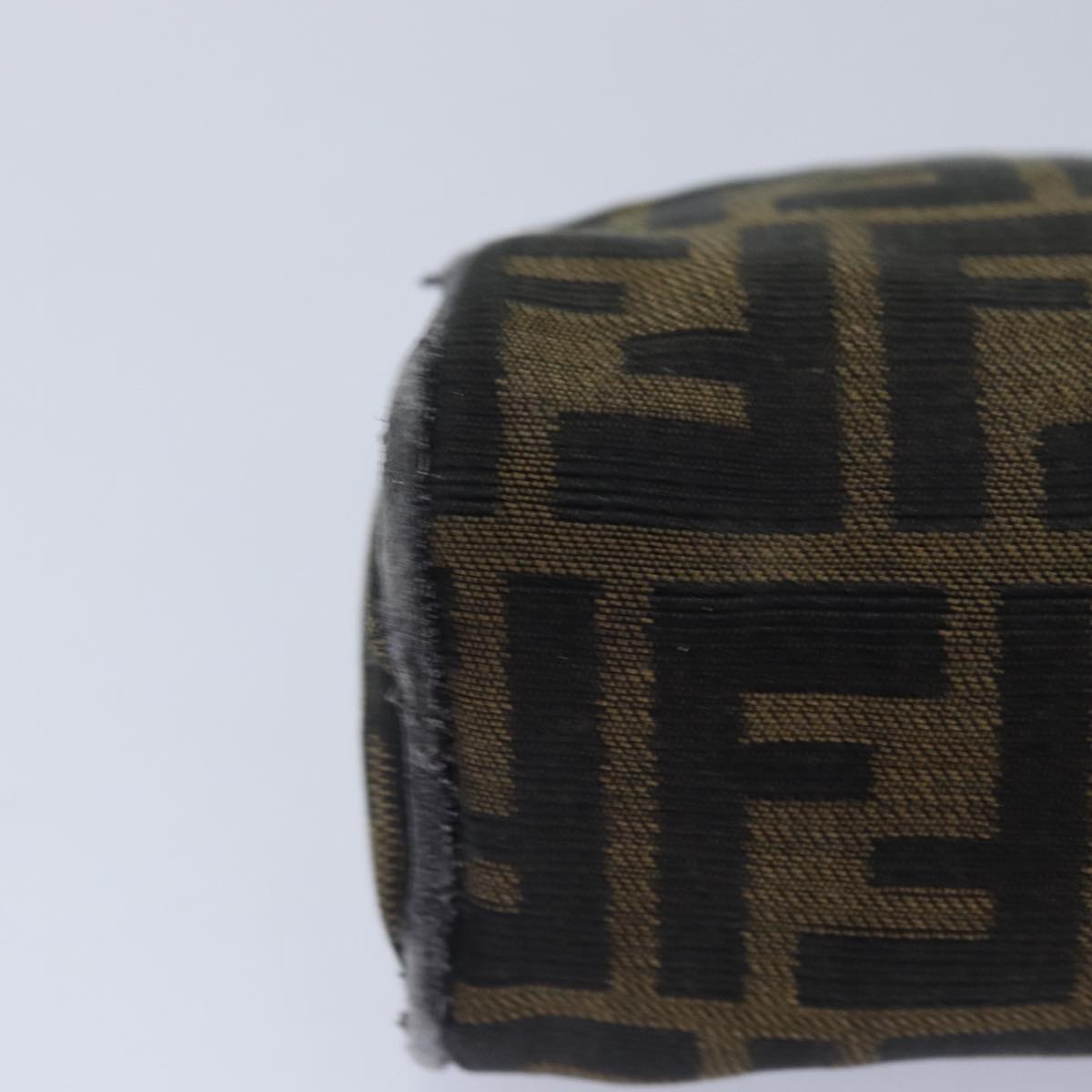 FENDI Zucca Canvas Pouch Brown Black Silverfm3759