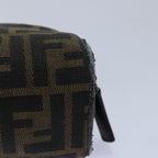 FENDI Zucca Canvas Pouch Brown Black Silverfm3759