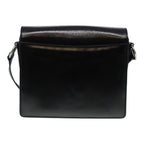 CELINE Shoulder Bag Leather Black Silver Auth fm3770