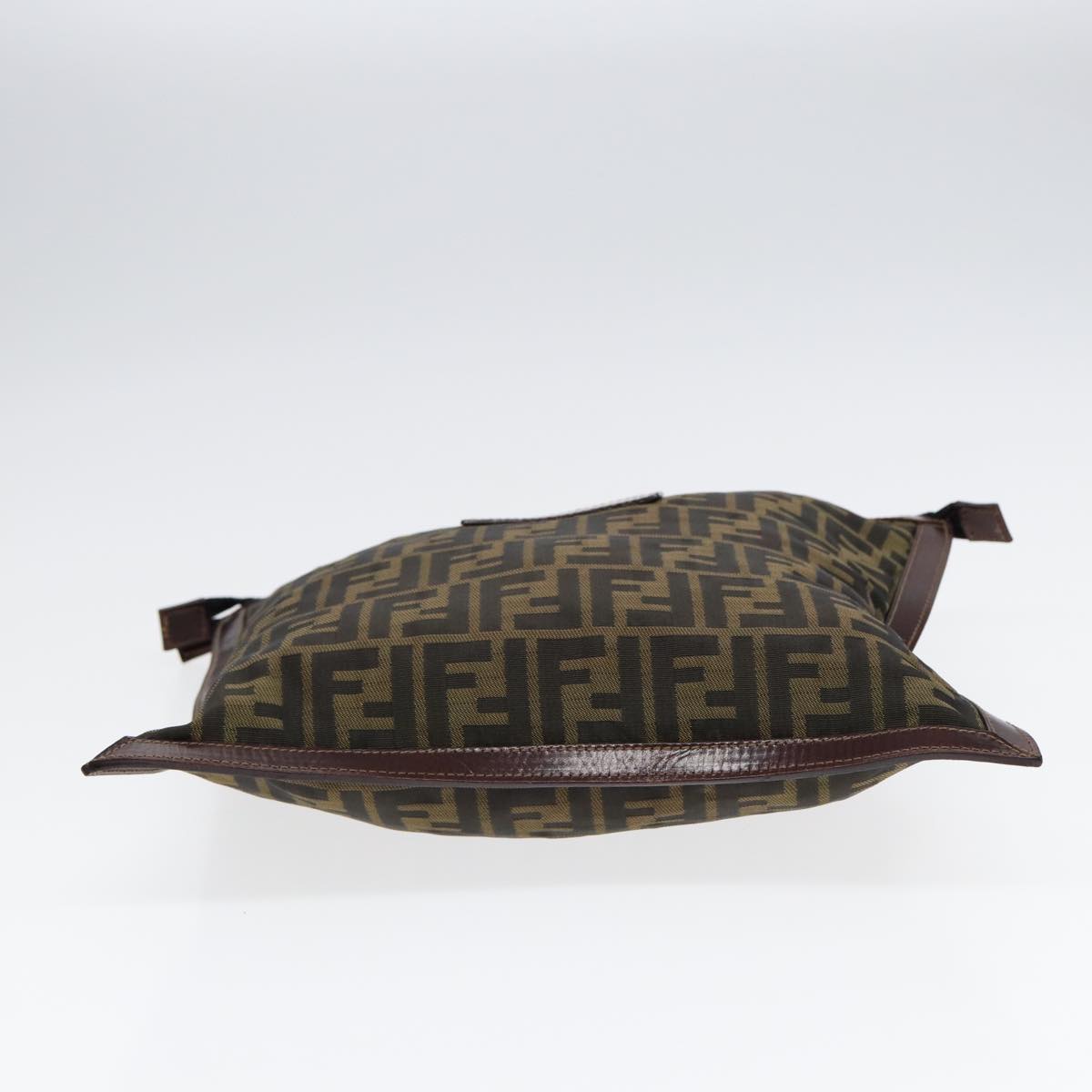FENDI Zucca Canvas Clutch Bag Brown Black goldfm3776