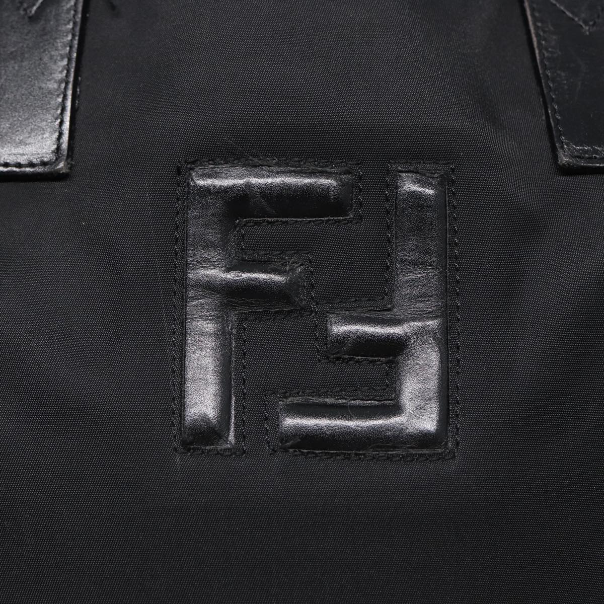 FENDI Tote Bag Nylon Silver Blackfm3779