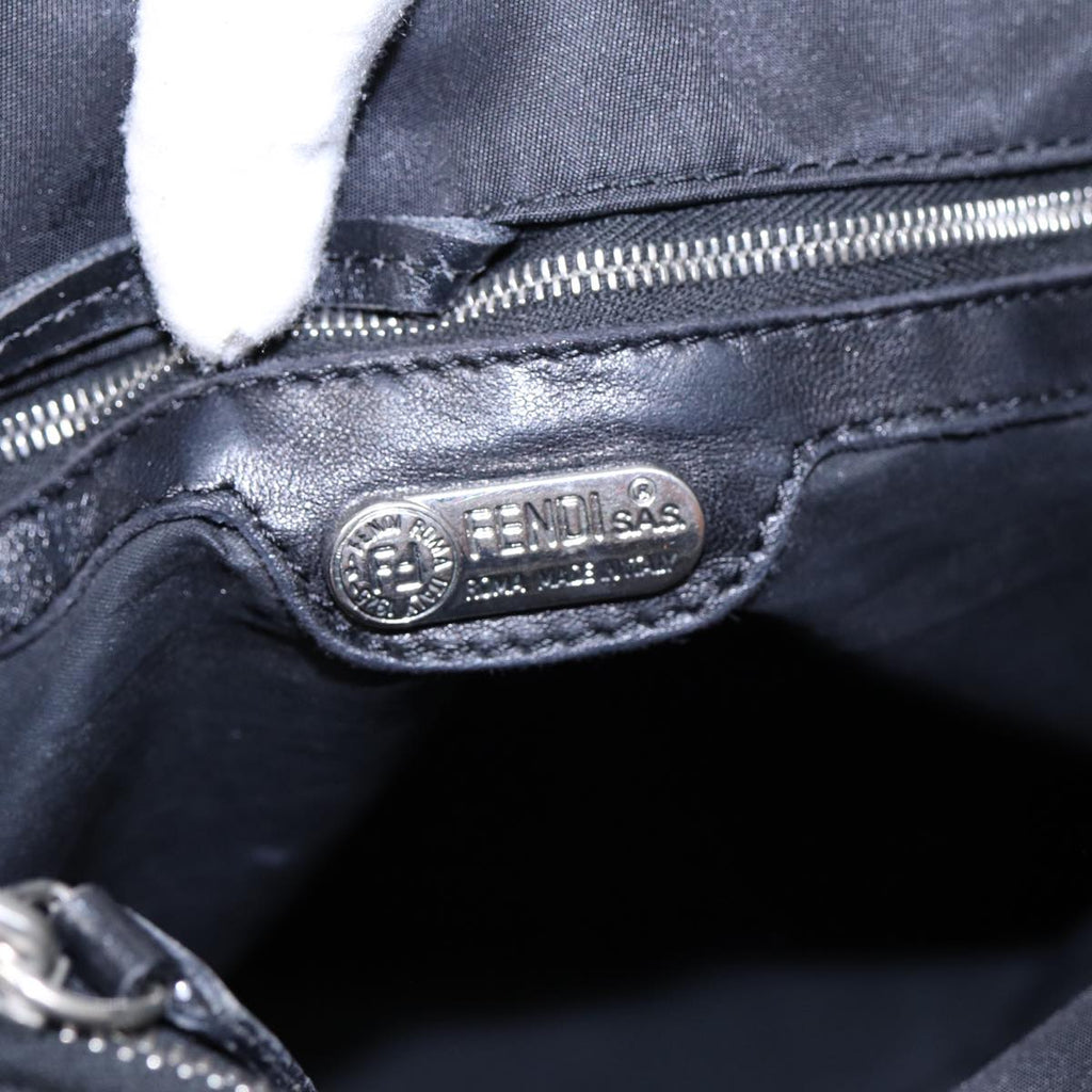 FENDI Tote Bag Nylon Silver Blackfm3779