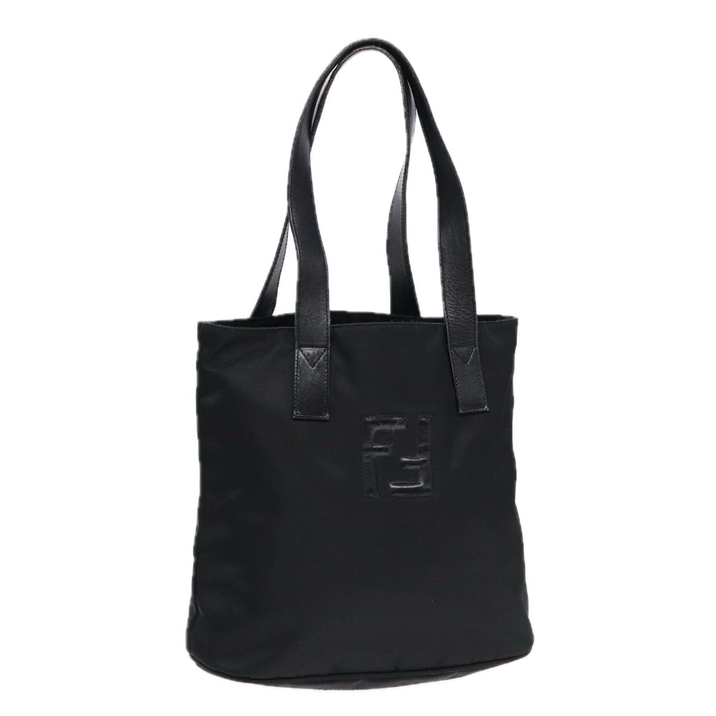 FENDI Tote Bag Nylon Silver Blackfm3779