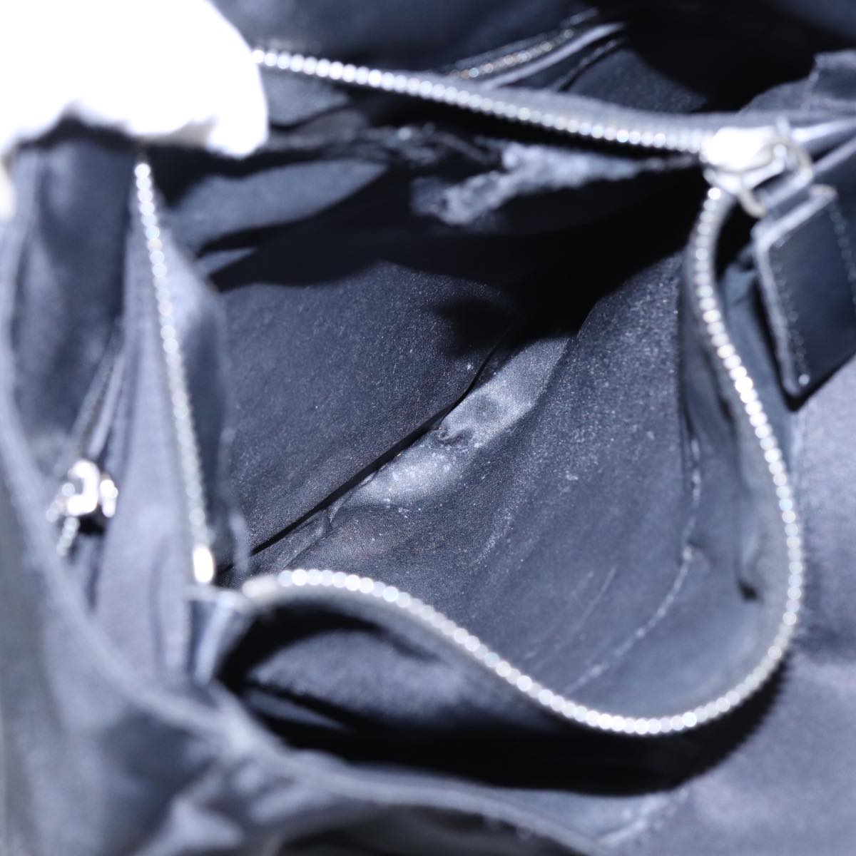FENDI Tote Bag Nylon Silver Blackfm3779