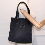 FENDI Tote Bag Nylon Silver Blackfm3779