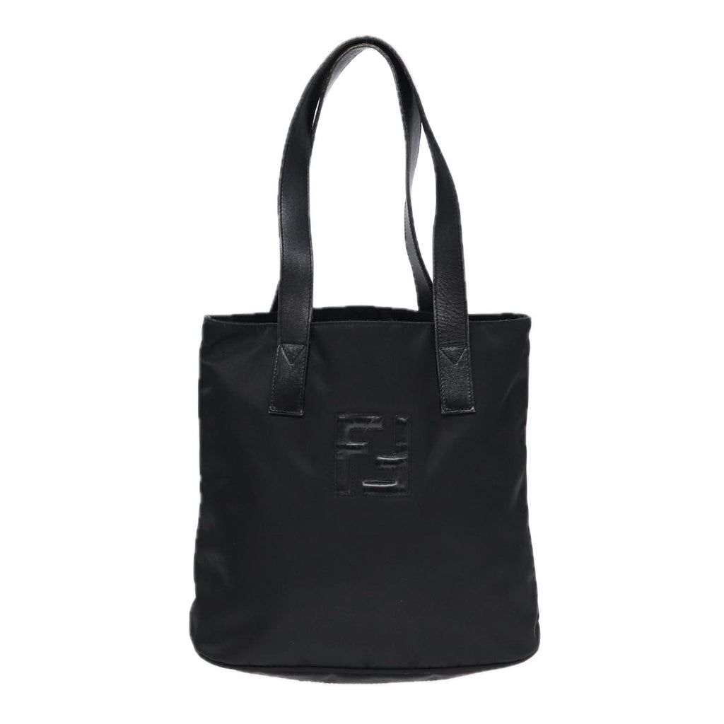 FENDI Tote Bag Nylon Silver Blackfm3779