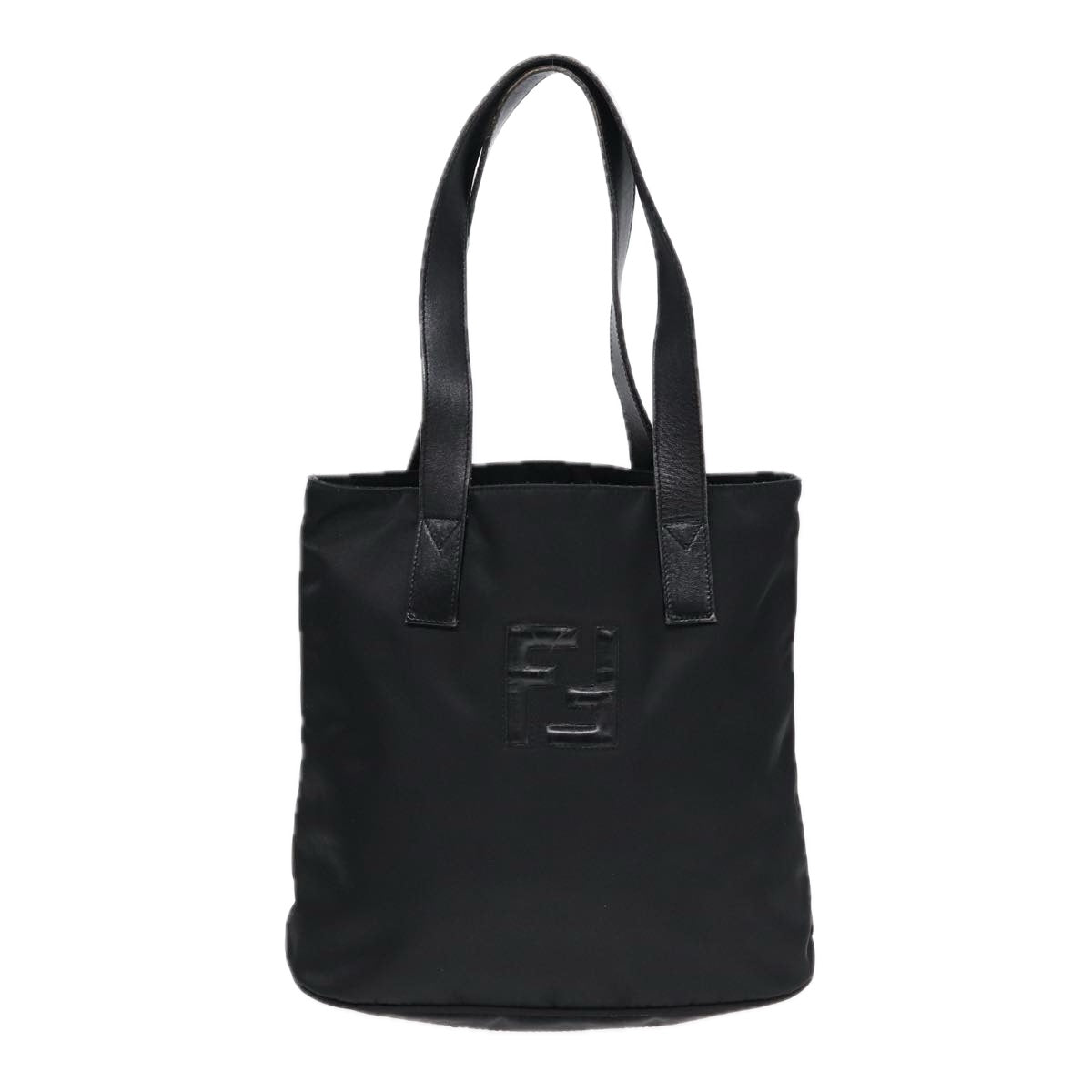 FENDI Tote Bag Nylon Silver Blackfm3779