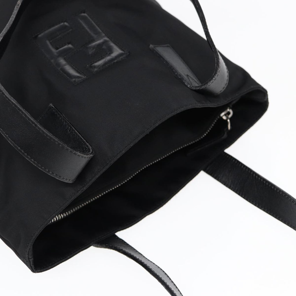 FENDI Tote Bag Nylon Silver Blackfm3779