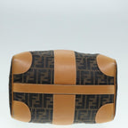 FENDI Zucca Canvas Hand Bag Brown Black goldfm3783