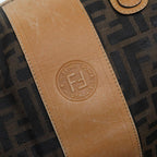 FENDI Zucca Canvas Hand Bag Brown Black goldfm3783