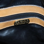 FENDI Zucca Canvas Hand Bag Brown Black goldfm3783