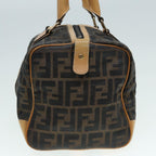 FENDI Zucca Canvas Hand Bag Brown Black goldfm3783