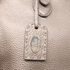 FENDI Celeria Tote Bag Leather Silver Silver Tonefm3806