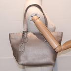 FENDI Celeria Tote Bag Leather Silver Silver Tonefm3806