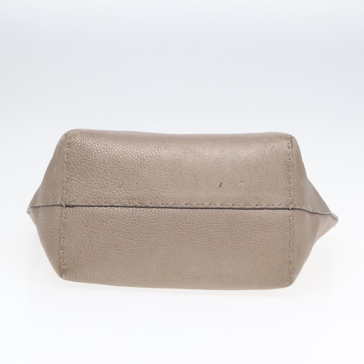 FENDI Celeria Tote Bag Leather Silver Silver Tonefm3806