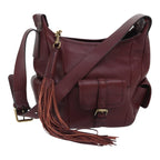 Chloe Shoulder Bag Leather Red Gold fm3808
