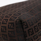FENDI Zucchino Canvas Tote Bag Brown Black Silverfm3814