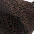FENDI Zucchino Canvas Tote Bag Brown Black Silverfm3814