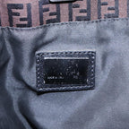 FENDI Zucchino Canvas Tote Bag Brown Black Silverfm3814