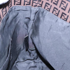 FENDI Zucchino Canvas Tote Bag Brown Black Silverfm3814