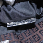 FENDI Zucchino Canvas Tote Bag Brown Black Silverfm3814