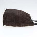 FENDI Zucchino Canvas Tote Bag Brown Black Silverfm3814