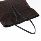 FENDI Zucchino Canvas Tote Bag Brown Black Silverfm3814