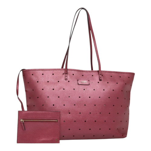 FENDI Tote Bag Leather Pink Goldfm3867
