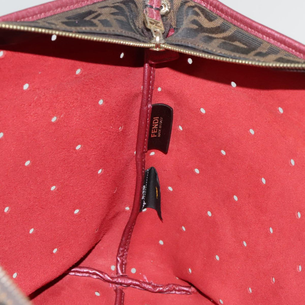 FENDI Tote Bag Leather Pink Goldfm3867
