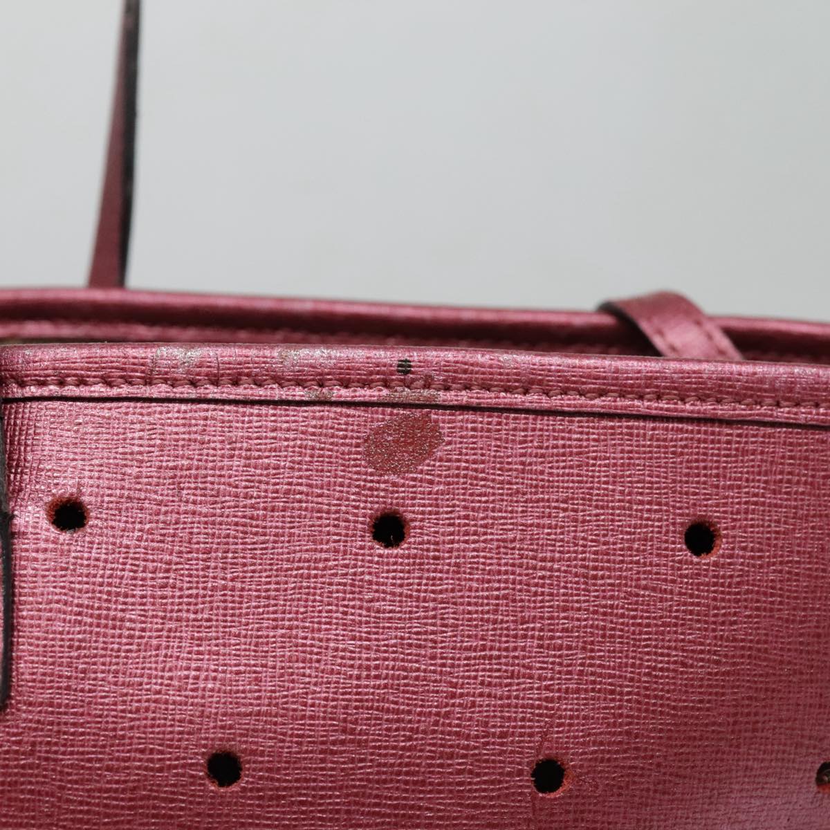 FENDI Tote Bag Leather Pink Goldfm3867