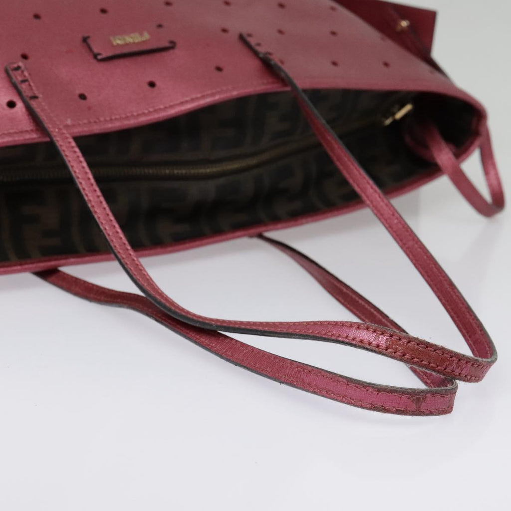 FENDI Tote Bag Leather Pink Goldfm3867