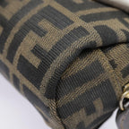 FENDI Zucca Canvas Pouch Black Gold Brownfm3877