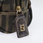 FENDI Zucca Canvas Pouch Black Gold Brownfm3877