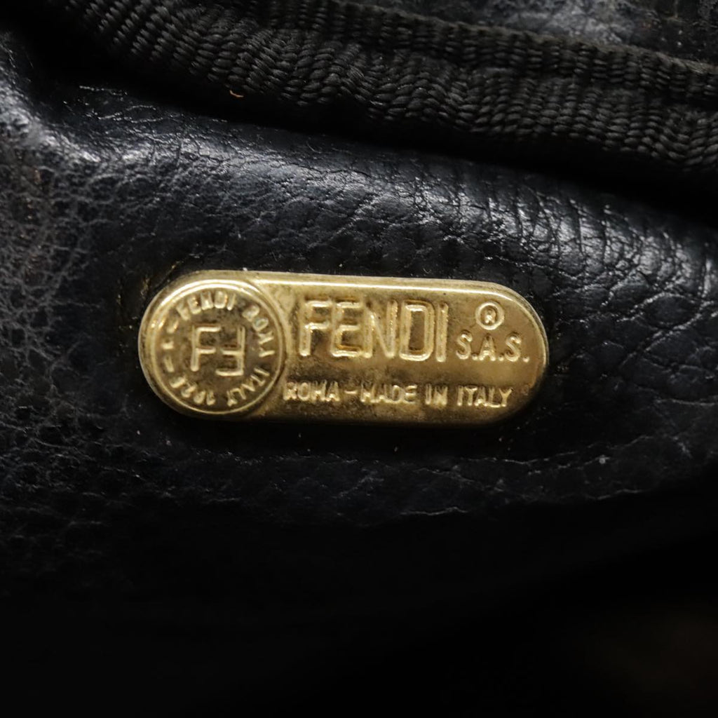 FENDI Zucca Canvas Pouch Black Gold Brownfm3877