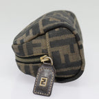 FENDI Zucca Canvas Pouch Black Gold Brownfm3877