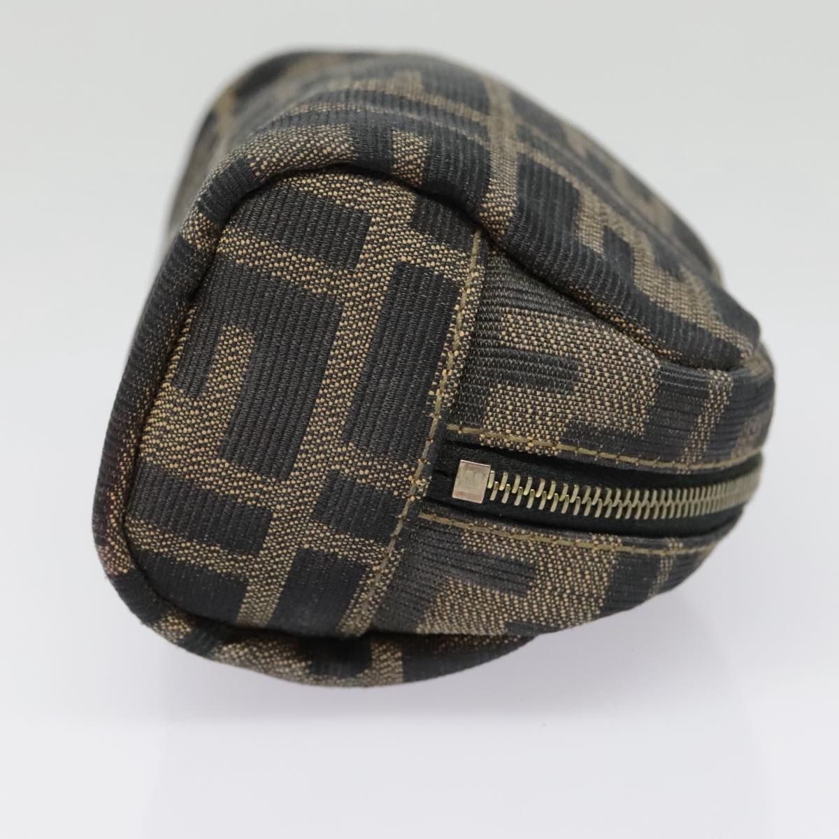 FENDI Zucca Canvas Pouch Black Gold Brownfm3877