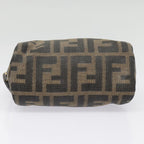 FENDI Zucca Canvas Pouch Black Gold Brownfm3877
