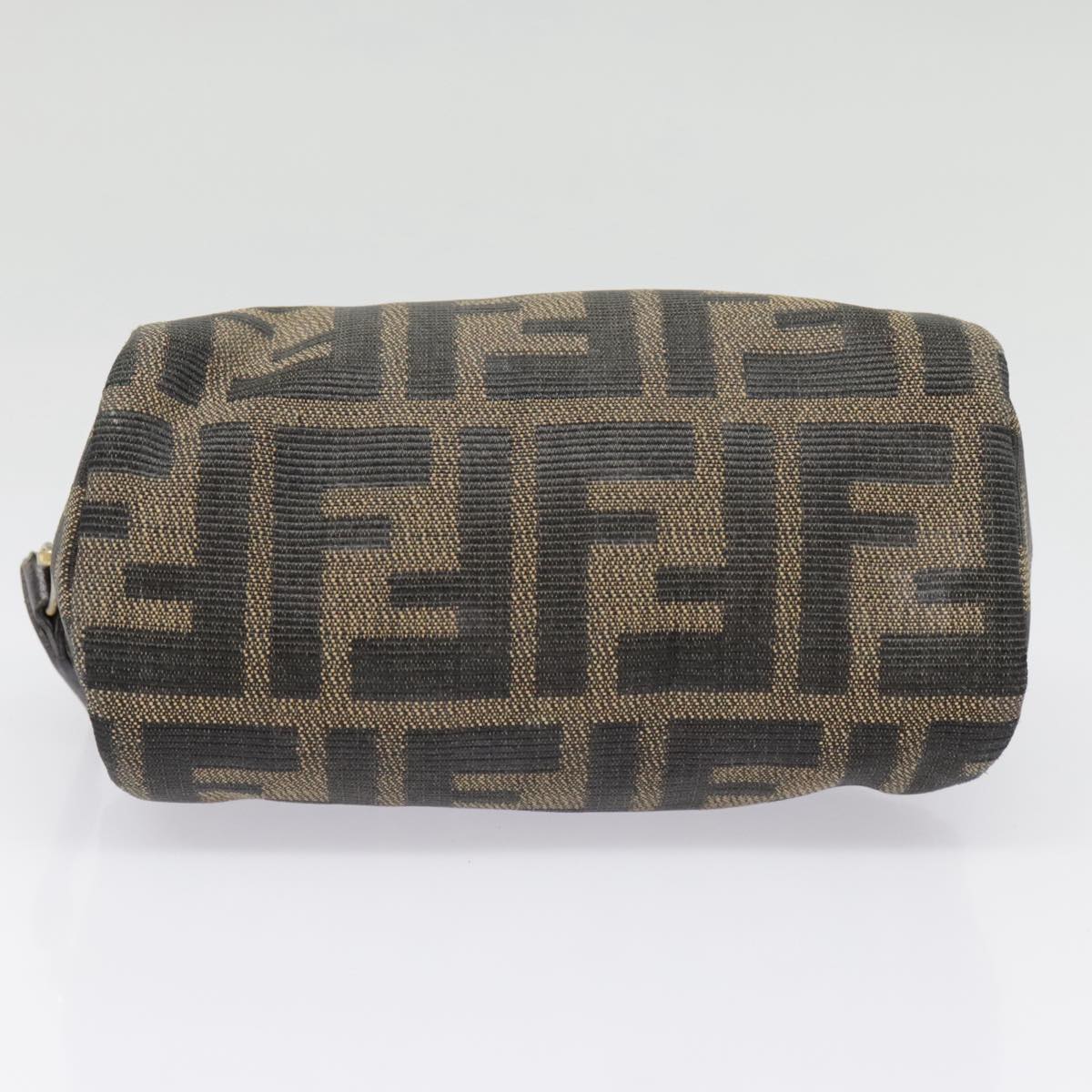 FENDI Zucca Canvas Pouch Black Gold Brownfm3877