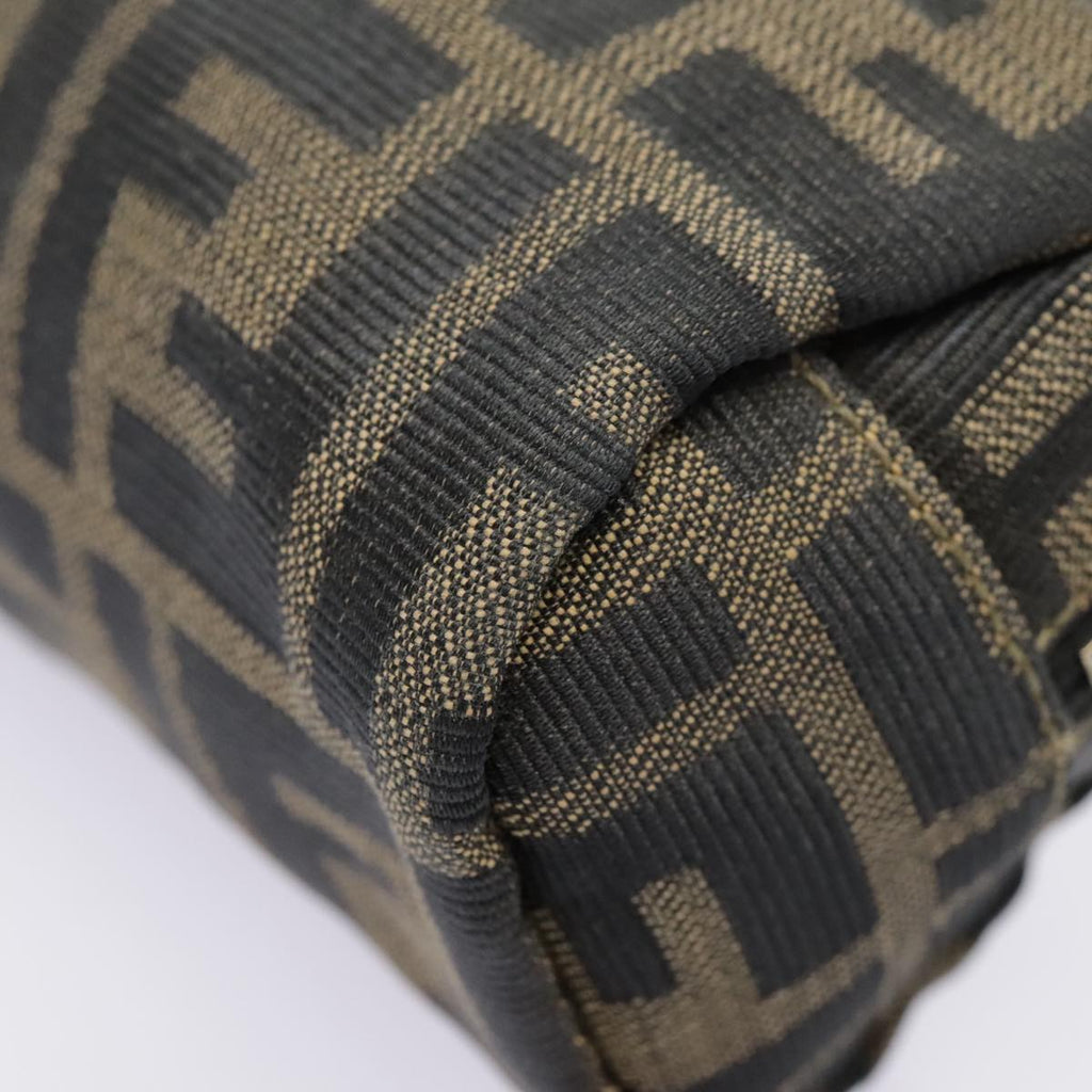 FENDI Zucca Canvas Pouch Black Gold Brownfm3877