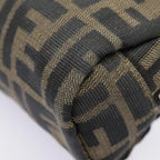 FENDI Zucca Canvas Pouch Black Gold Brownfm3877