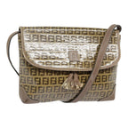 FENDI Zucchino Canvas Shoulder Bag Vintage Beigefm3888