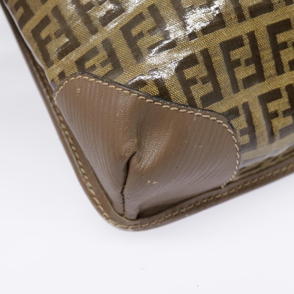FENDI Zucchino Canvas Shoulder Bag Vintage Beigefm3888