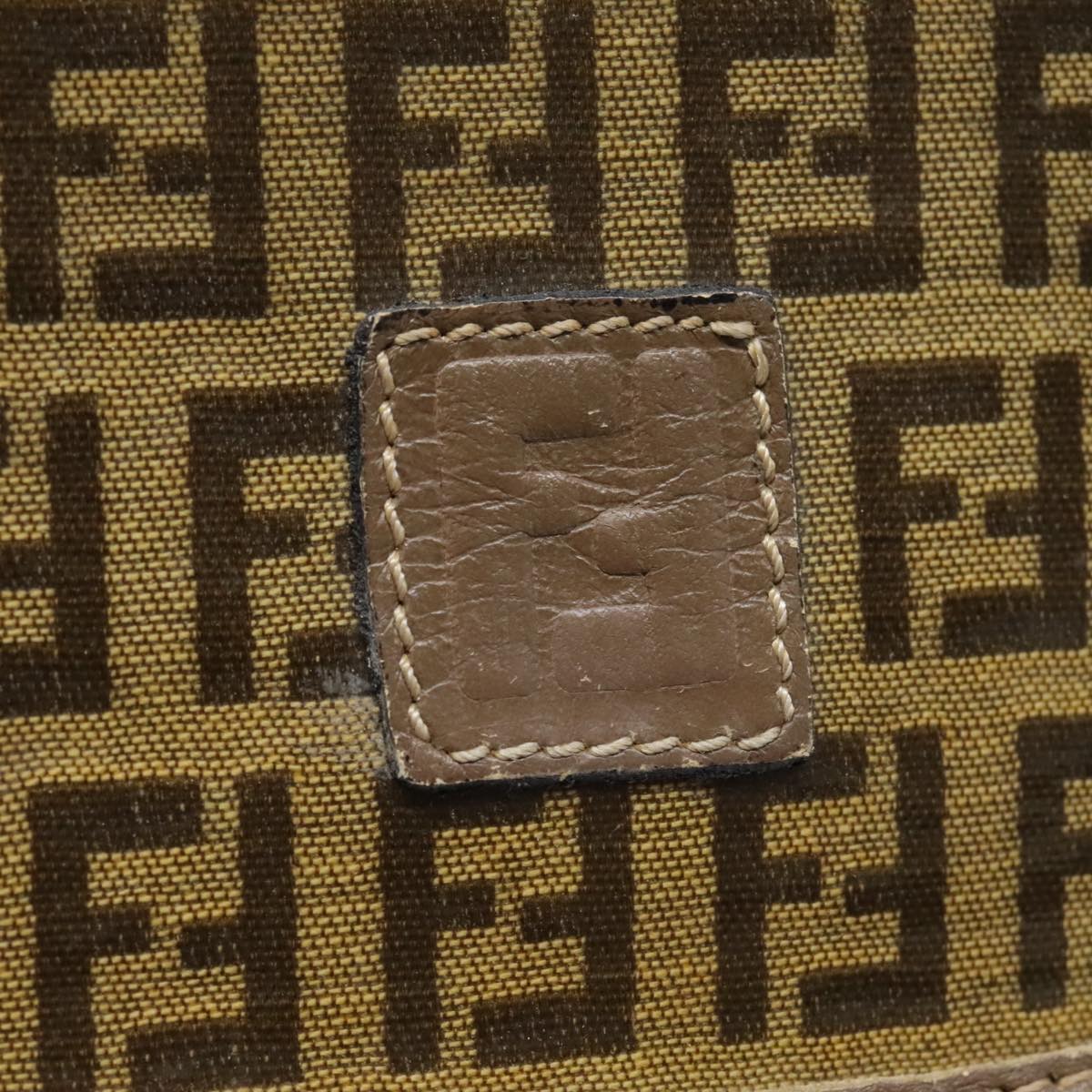 FENDI Zucchino Canvas Shoulder Bag Vintage Beigefm3888