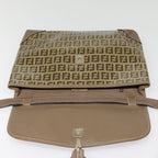 FENDI Zucchino Canvas Shoulder Bag Vintage Beigefm3888