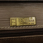 FENDI Zucchino Canvas Shoulder Bag Vintage Beigefm3888