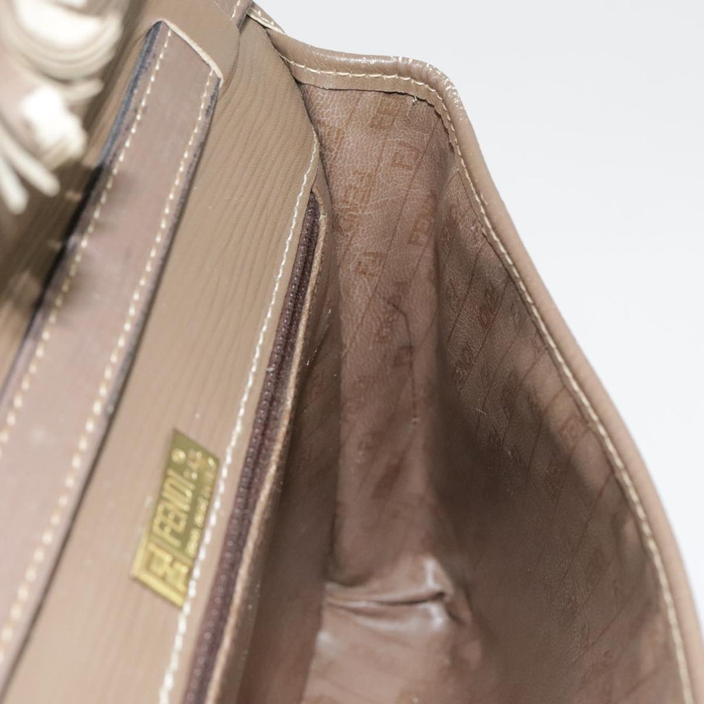 FENDI Zucchino Canvas Shoulder Bag Vintage Beigefm3888