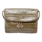 FENDI Zucchino Canvas Shoulder Bag Vintage Beigefm3888