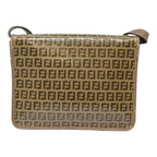 FENDI Zucchino Canvas Shoulder Bag Vintage Beigefm3888