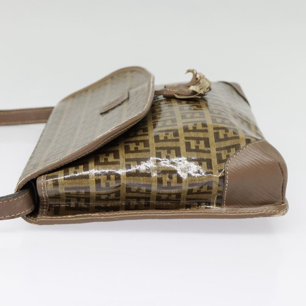 FENDI Zucchino Canvas Shoulder Bag Vintage Beigefm3888